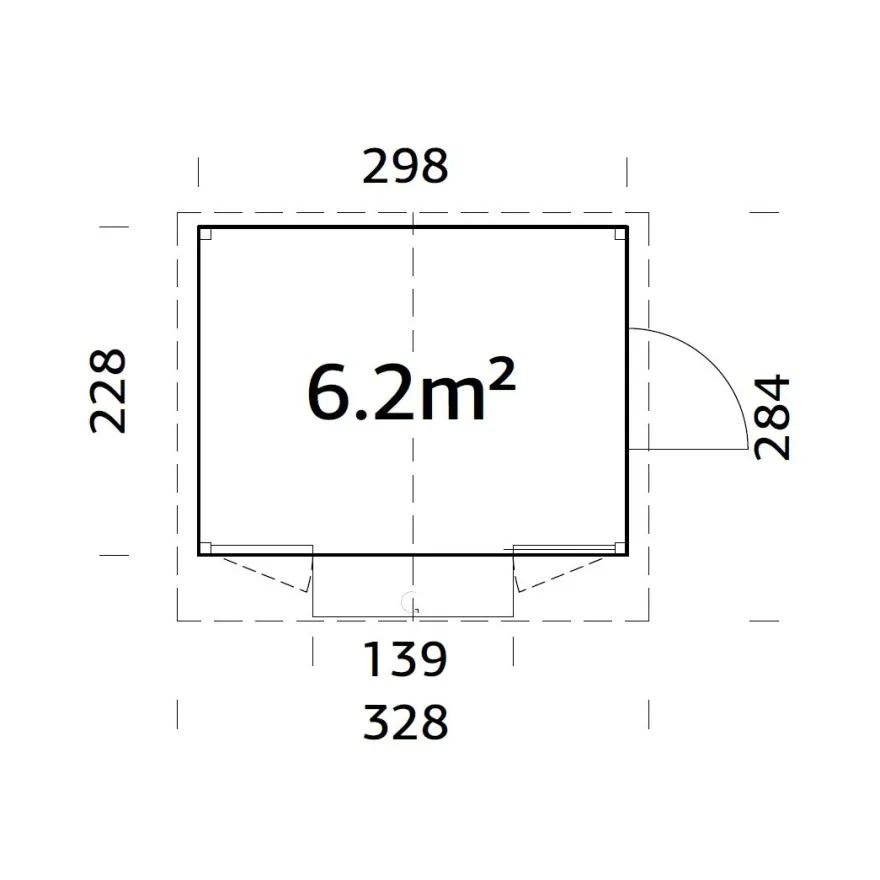 Kioski Palmako Marian 6,2 m2 EL16-3023