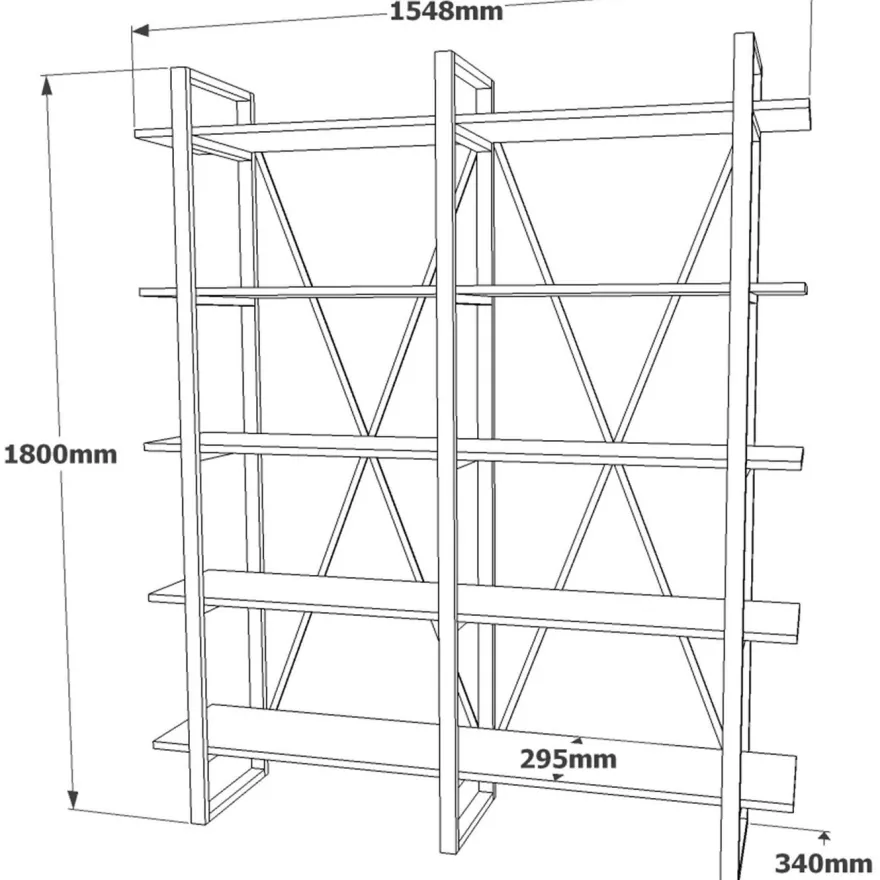 Kirjahylly Linento Furniture MN05, ruskea