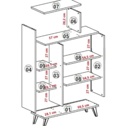 Kirjahylly Linento Furniture Form valkoinen