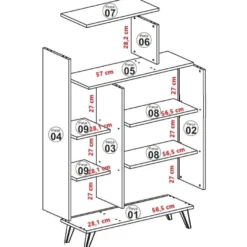 Kirjahylly Linento Furniture Form valkoinen