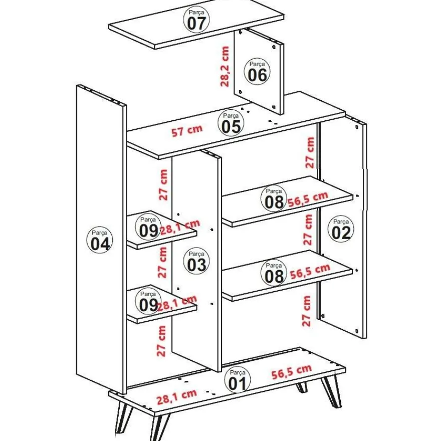 Kirjahylly Linento Furniture Form valkoinen