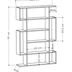 Kirjahylly Linento Furniture Mito, antrasiitti/ruskea