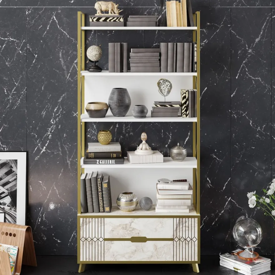 Kirjahylly Linento Furniture Frida, valkoinen