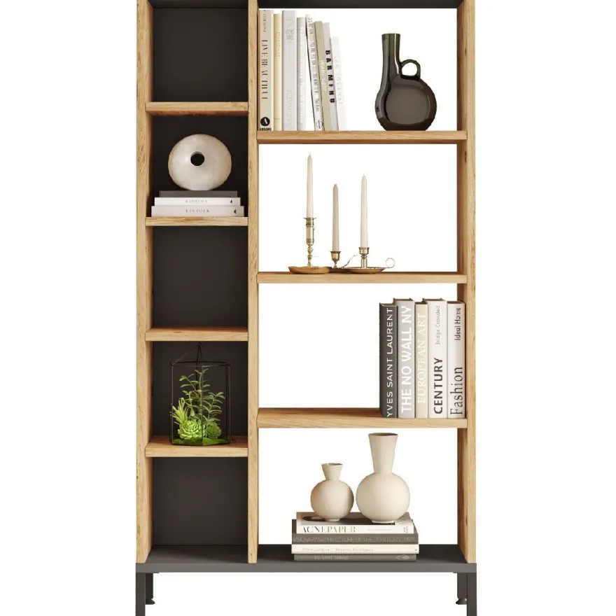 Kirjahylly Linento Furniture RL3-AA Atlantic Pine/antrasiitti