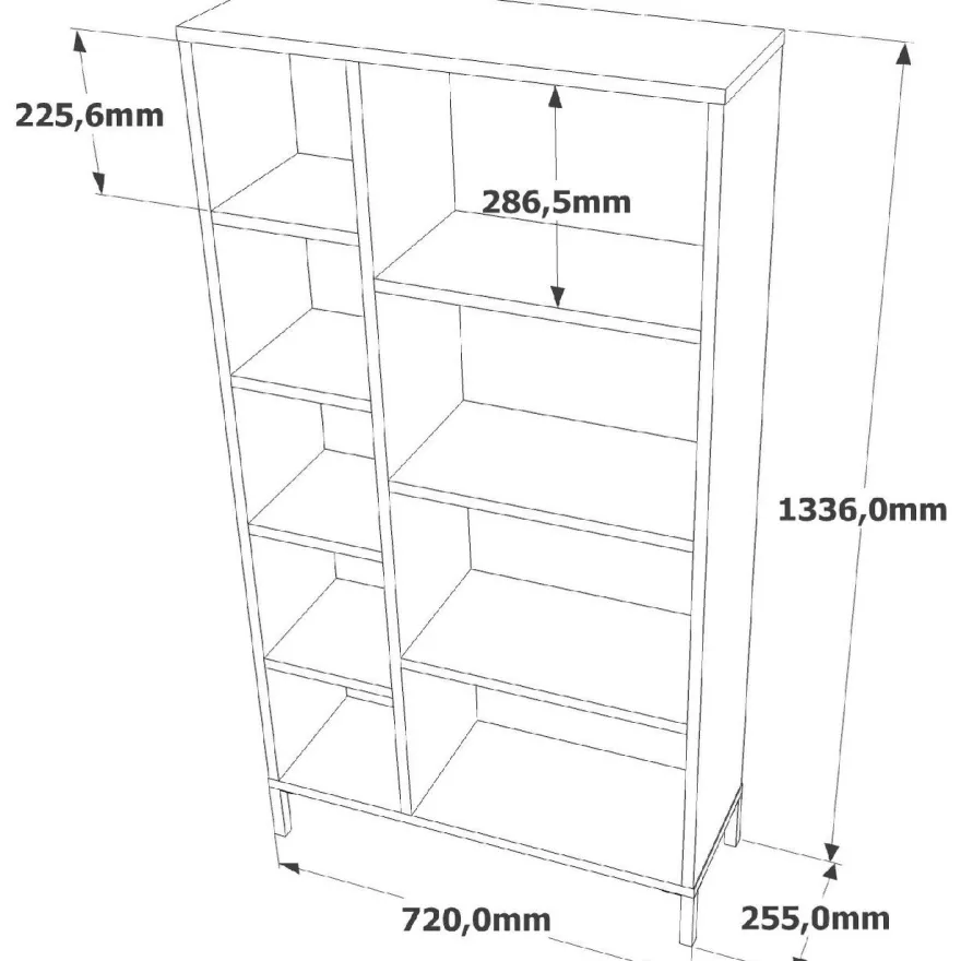 Kirjahylly Linento Furniture RL3-AA Atlantic Pine/antrasiitti