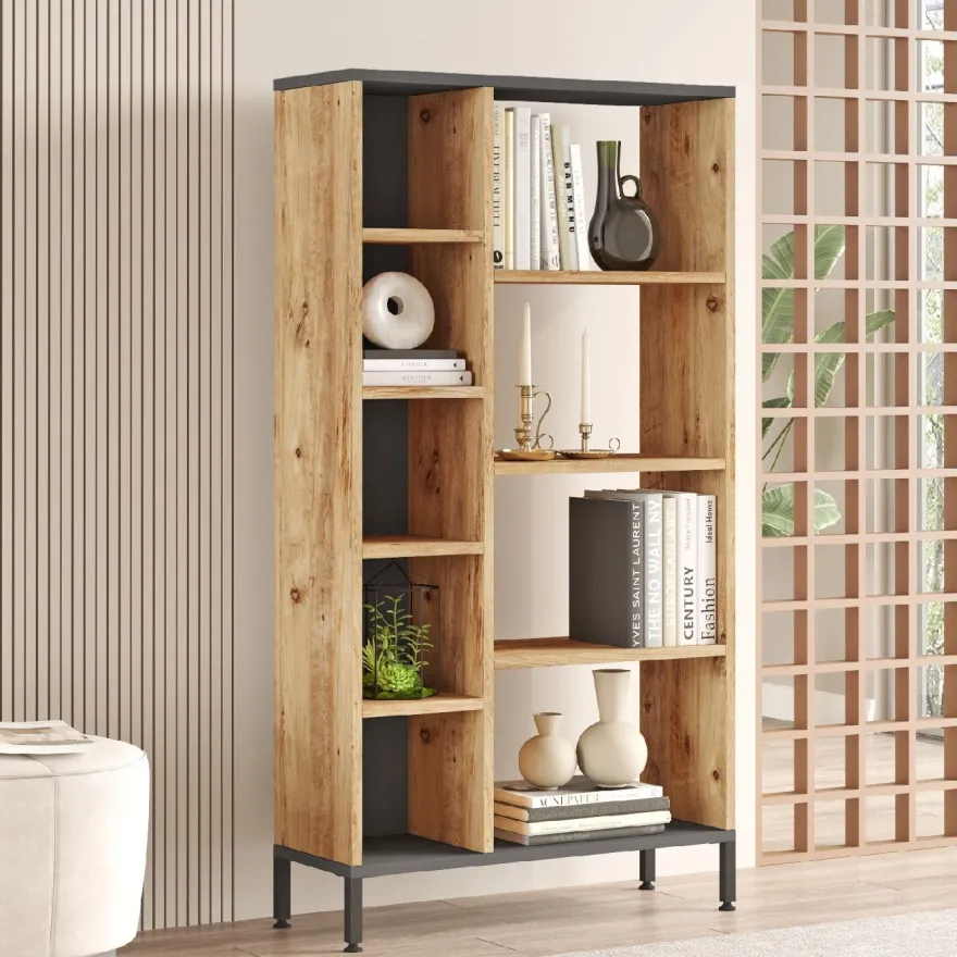 Kirjahylly Linento Furniture RL3-AA Atlantic Pine/antrasiitti