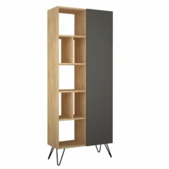 Kirjahylly Linento Furniture Jedda, ruskea/harmaa