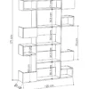 Kirjahylly Linento Furniture Niho, harmaa/keltainen