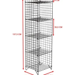 Kirjahylly Linento Furniture Elvis, 37x137.5cm, musta