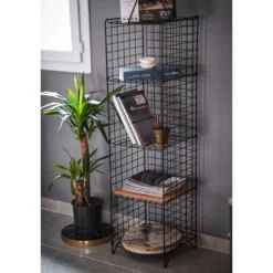 Kirjahylly Linento Furniture Elvis, 37x137.5cm, musta