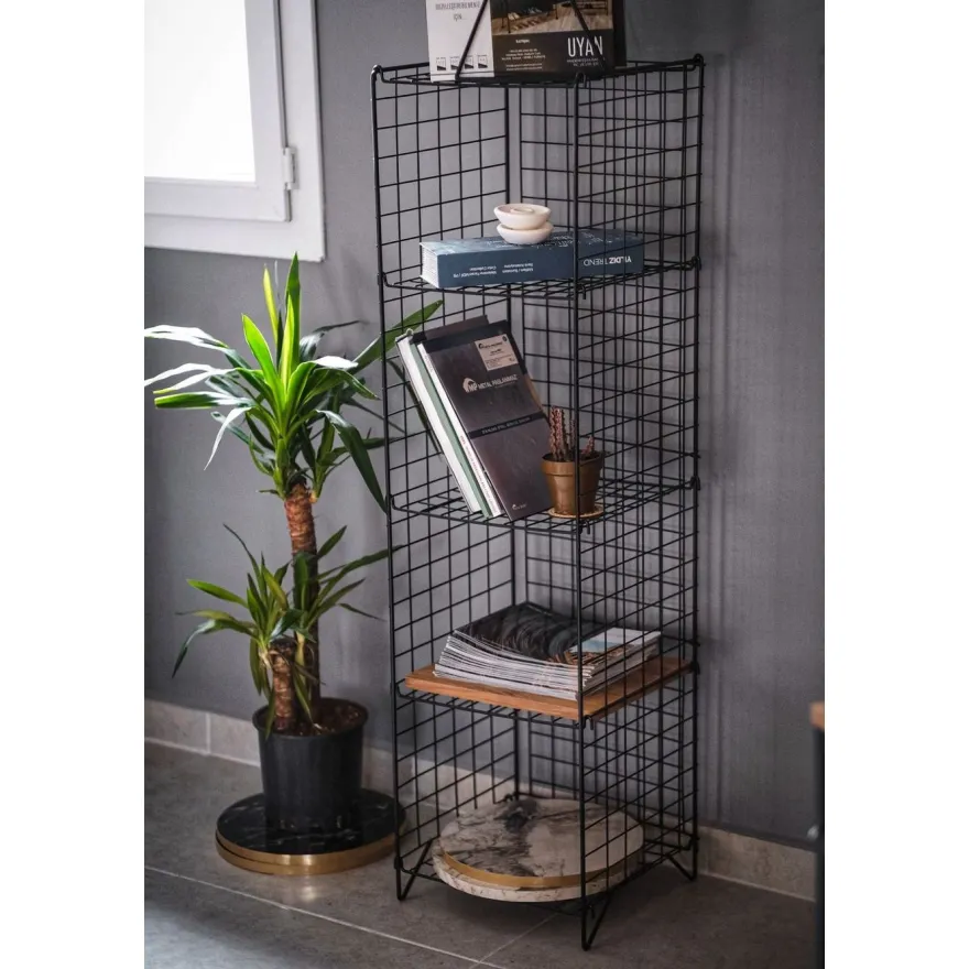 Kirjahylly Linento Furniture Elvis, 37x137.5cm, musta