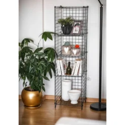 Kirjahylly Linento Furniture Elvis, 37x137.5cm, musta