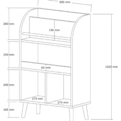 Kirjahylly Linento Furniture Minola, 60x102cm