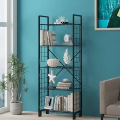 Kirjahylly Linento Furniture Kane, 60x156cm, musta