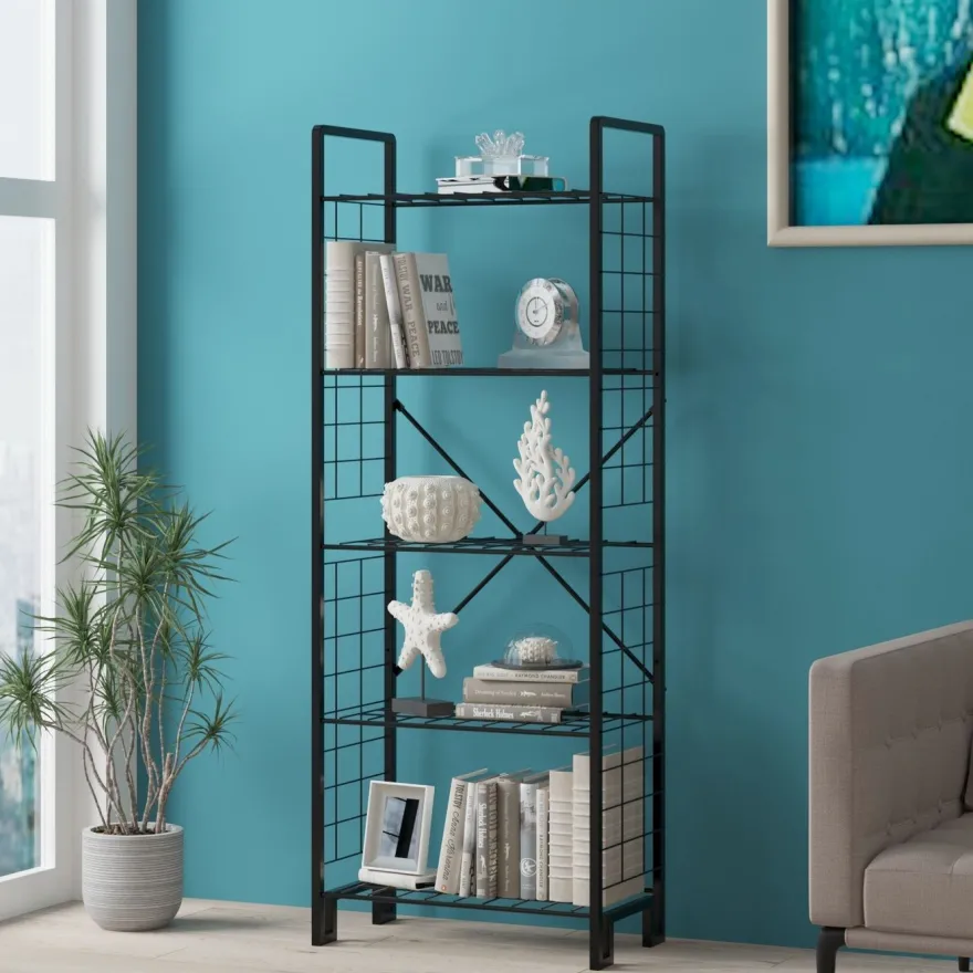 Kirjahylly Linento Furniture Kane, 60x156cm, musta
