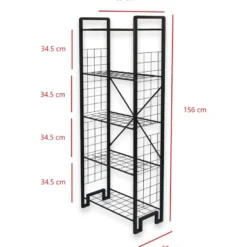 Kirjahylly Linento Furniture Kane, 60x156cm, musta