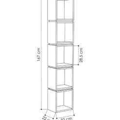 Kirjahylly Linento Furniture Multi, valkoinen