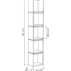 Kirjahylly Linento Furniture Multi antrasiitti/mokka