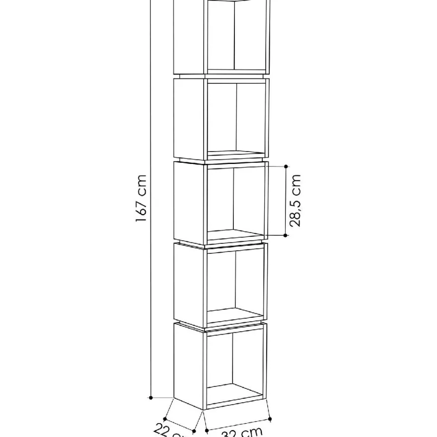Kirjahylly Linento Furniture Multi antrasiitti/mokka