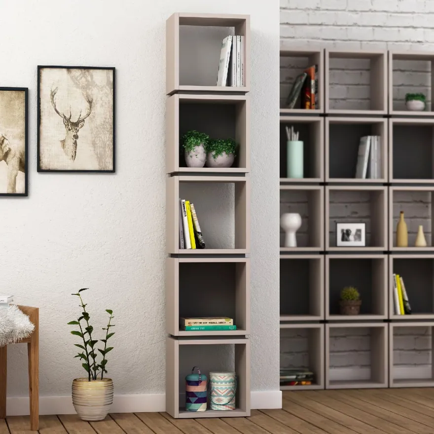 Kirjahylly Linento Furniture Multi antrasiitti/mokka