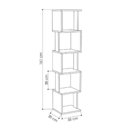 Kirjahylly Linento Furniture Piri, valkoinen/beige