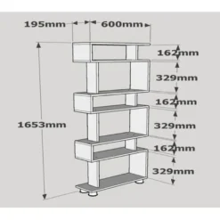 Kirjahylly Linento Furniture Blok, valkoinen