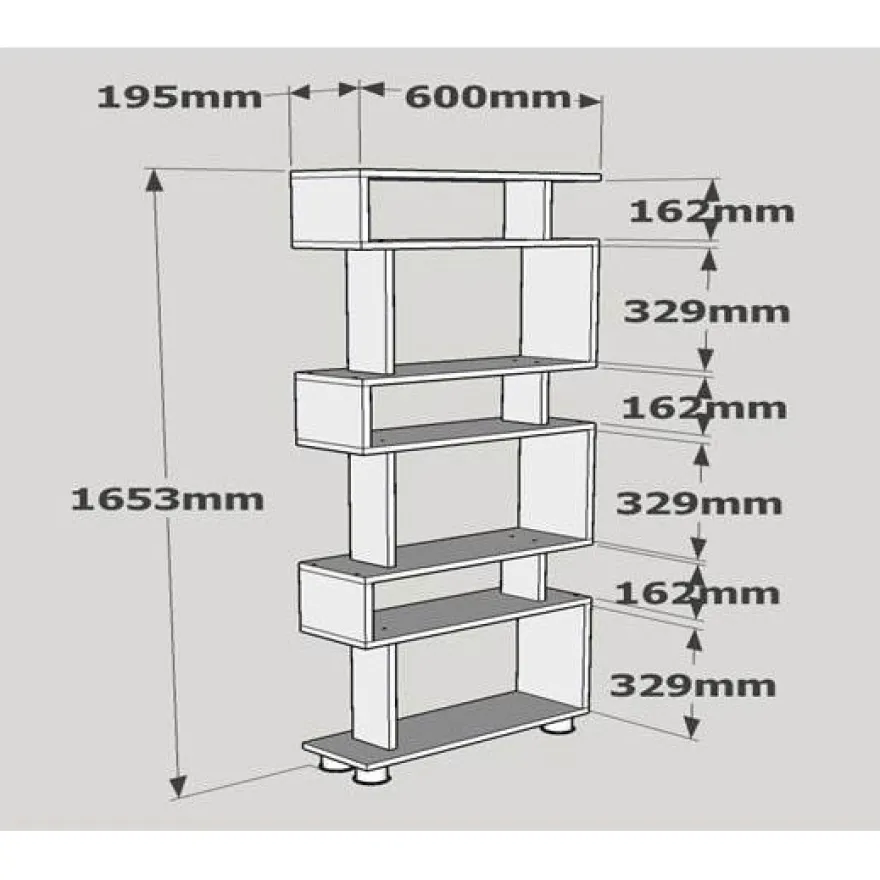 Kirjahylly Linento Furniture Blok, valkoinen
