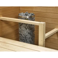 Kiukaan suojakaide/jalkatuki Sun Sauna Log L-malli, kuusi