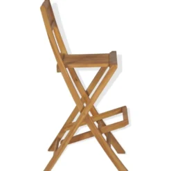 Kokoontaitettavat baarijakkarat 2 kpl, 114x39.5x61 cm, tiikki