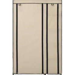Kokoontaitettava vaatekaappi kerma 110cm, kangas