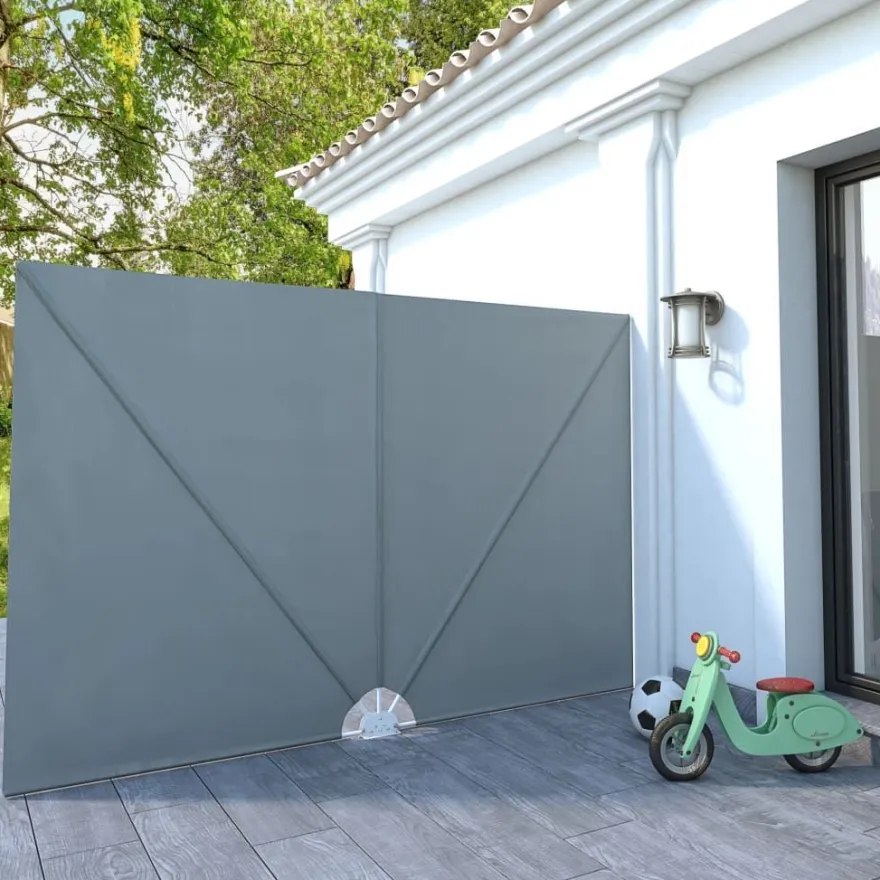 Kokoontaittuva terassin sivumarkiisi harmaa 300x200 cm