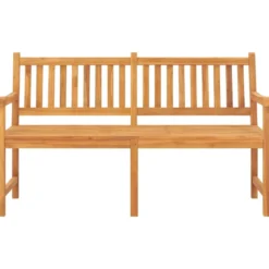 Kolmenistuttava puutarhapenkki pöydällä 150 cm, tiikkipuu