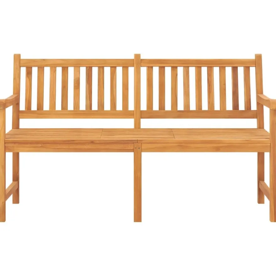 Kolmenistuttava puutarhapenkki pöydällä 150 cm, tiikkipuu