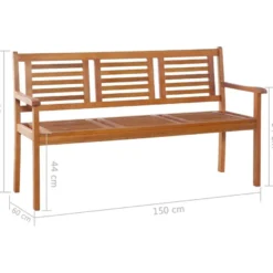 Kolmen istuttava puutarhapenkki, 150 cm, eukalyptuspuu