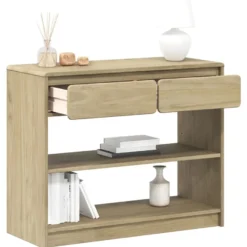 Konsolipöytä SAUDA tammenvärinen 89,5x36,5x73 cm täysi mänty (77599)