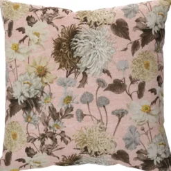 Koristetyyny Home4You LONETA NEW 45x45 cm, vaaleanpunainen krysanteemi