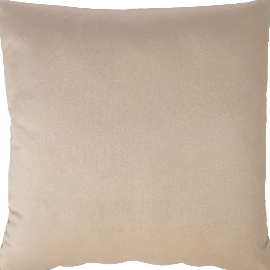 Koristetyyny sametti Home4You NEW 50x50 cm, vetoketjulla, vaaleanbeige