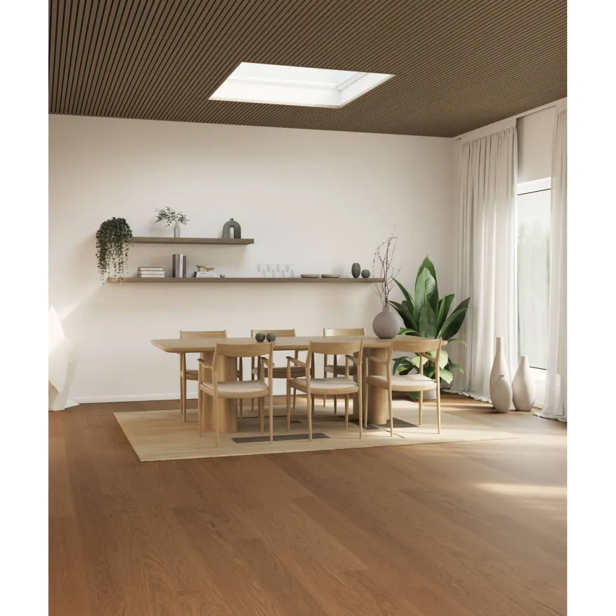 Kovetettu puulattia Bjelin Tammi Venestad 3.0 Terra Brown, mattalakattu