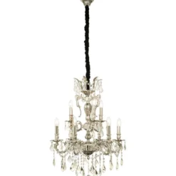 Kristallikruunu Aneta Lighting Allington, Ø60cm, 9-osainen, antiikkihopea