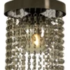 Kristalliplafondi Aneta Lighting Claudia, Ø20cm, IP23, musta/savulasi