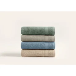 Käsipyyhesetti Linento 1003A, 50x90cm, 4kpl, vihreä/beige