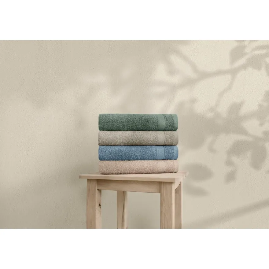 Käsipyyhesetti Linento 1003A, 50x90cm, 4kpl, vihreä/beige