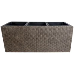 Kukkalaatikko Home4You Wicker, 110x39x45cm, tummanruskea
