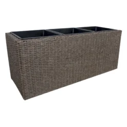 Kukkalaatikko Home4You Wicker, 110x39x45cm, tummanruskea