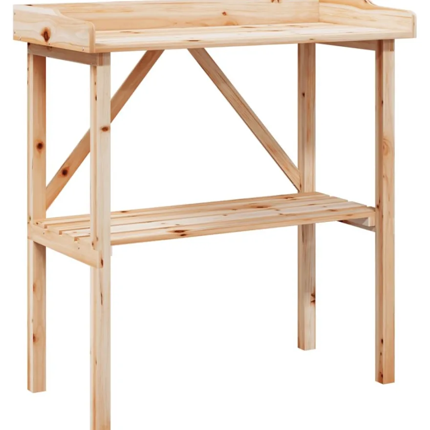 Kukkapöytä hyllyllä 78x38x82,5 cm, kuusi