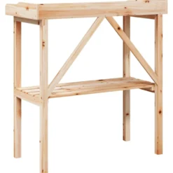 Kukkapöytä hyllyllä 78x38x82,5 cm, kuusi