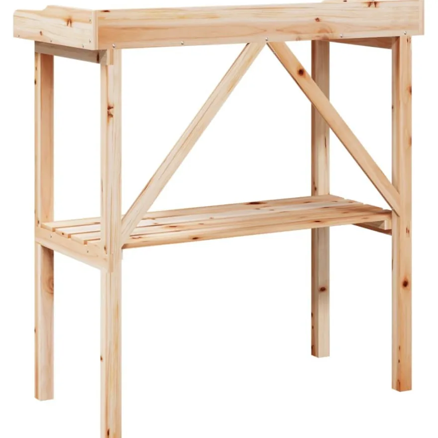 Kukkapöytä hyllyllä 78x38x82,5 cm, kuusi