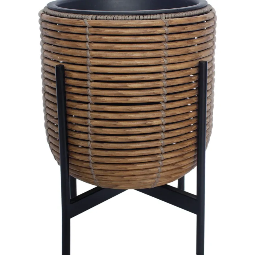 Kukkaruukku Home4You WICKER telineen kanssa 30x30xK38 cm, eri värejä