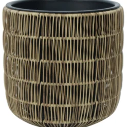 Kukkaruukku Home4You WICKER Ø35xK36 cm, vaaleanruskea