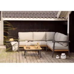 Kulmasohva terassille House Nordic Comillas, 5-istuttava, pehmusteilla, harmaa
